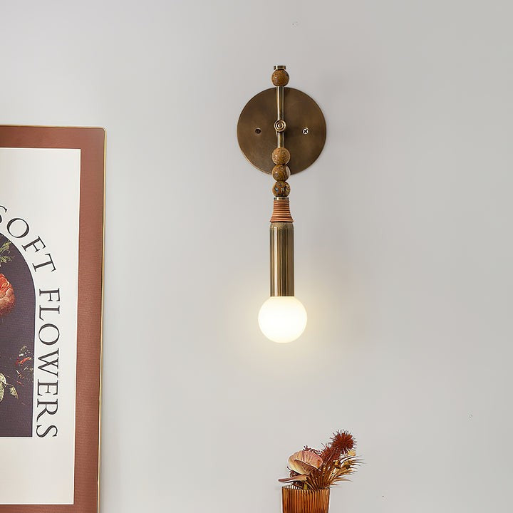 Ancient Persepolis Marble & Brass Wall Sconce