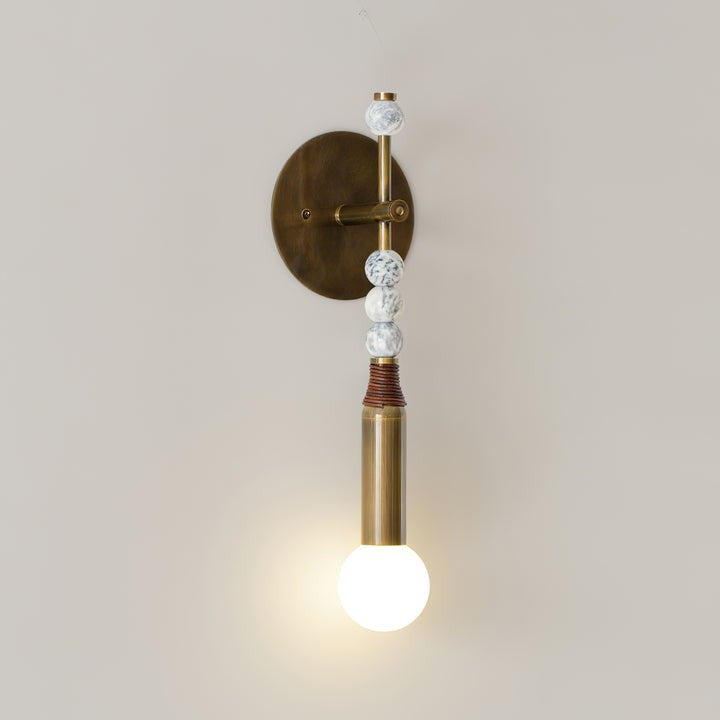 Ancient Persepolis Marble & Brass Wall Sconce