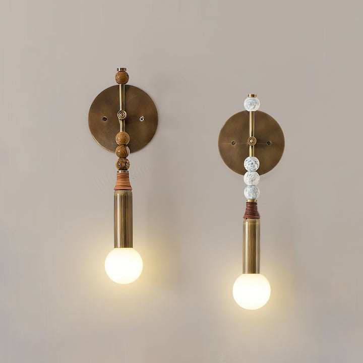 Ancient Persepolis Marble & Brass Wall Sconce
