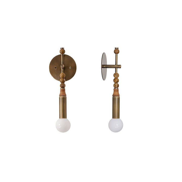Ancient Persepolis Marble & Brass Wall Sconce
