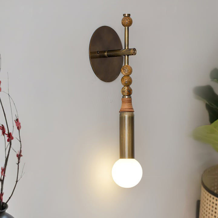 Ancient Persepolis Marble & Brass Wall Sconce