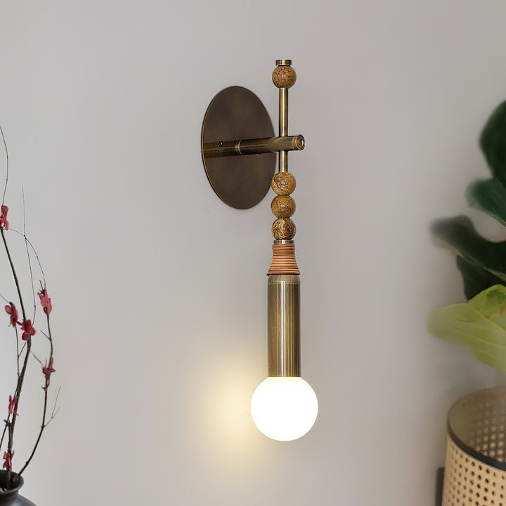 Ancient Persepolis Marble & Brass Wall Sconce