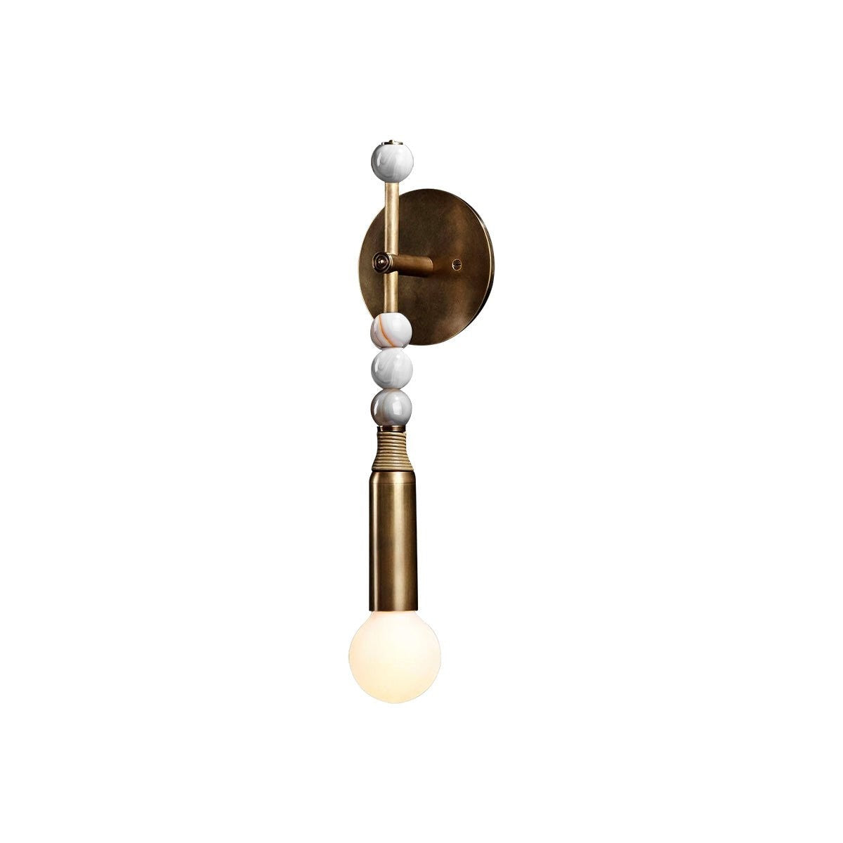Ancient Persepolis Marble & Brass Wall Sconce