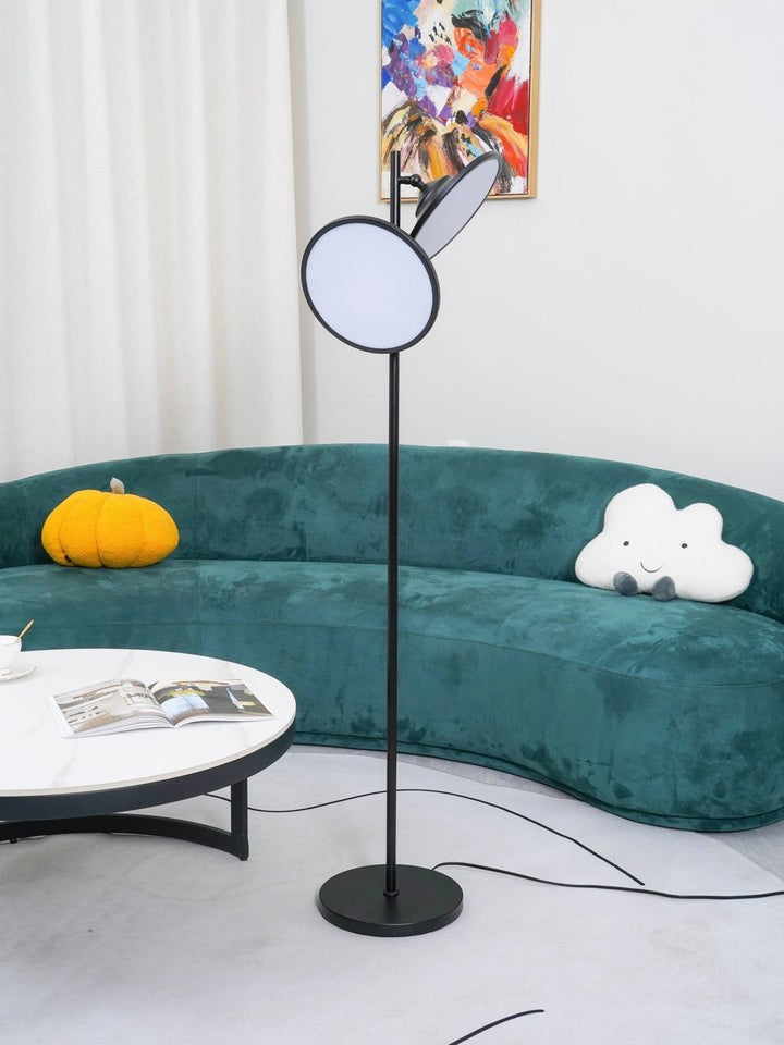 Antique Black Frosted Glass Floor Lamp