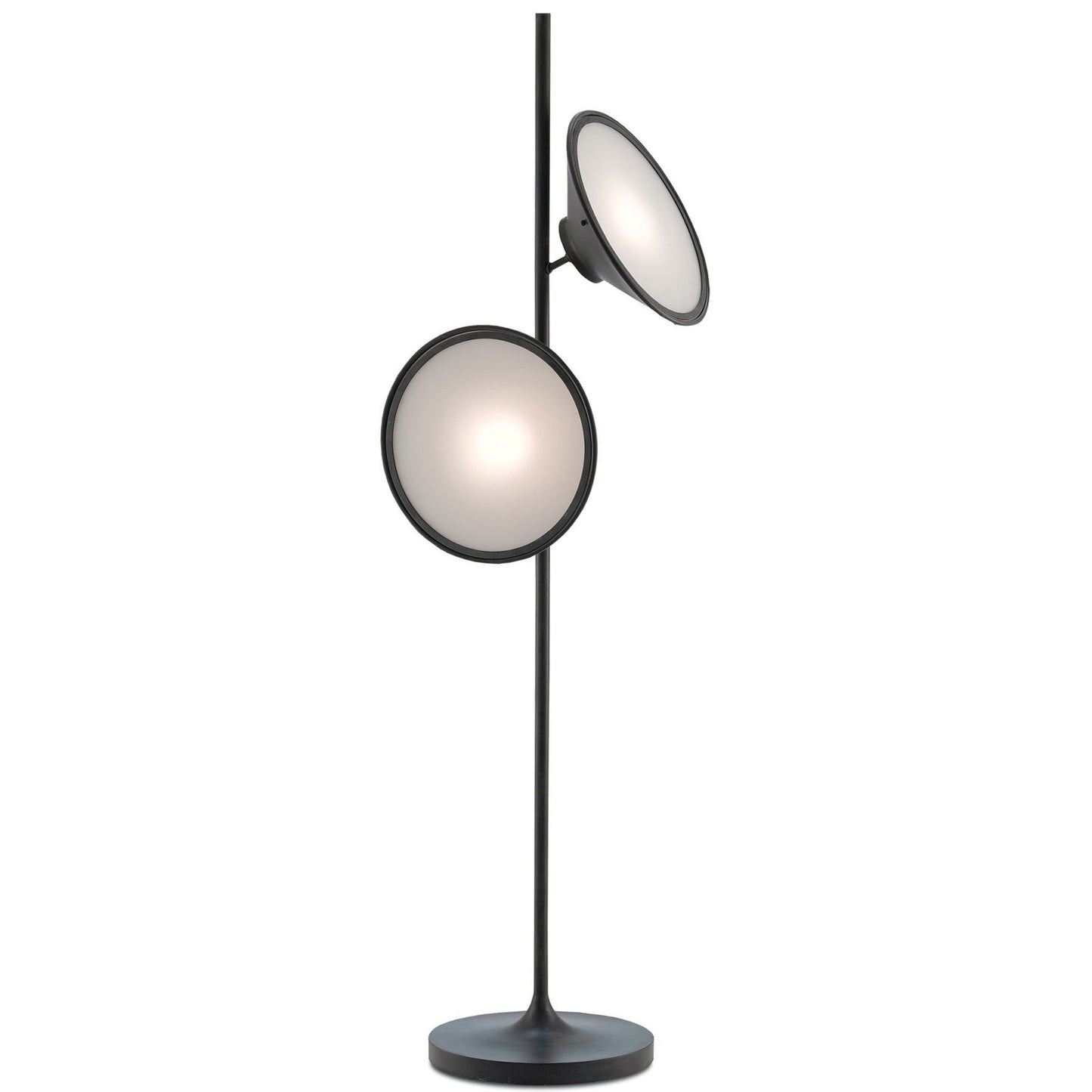 Antique Black Frosted Glass Floor Lamp