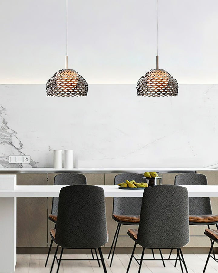 Armadillo-Inspired Metal Pendant Light