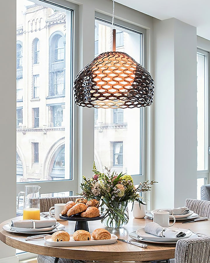 Armadillo-Inspired Metal Pendant Light