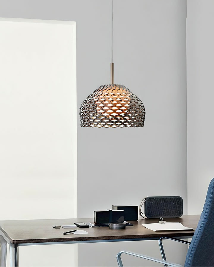 Armadillo-Inspired Metal Pendant Light