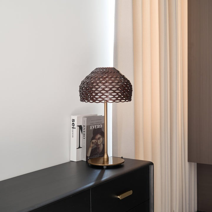 Armadillo-Inspired Metal Table Lamp with Soft Diffused Light