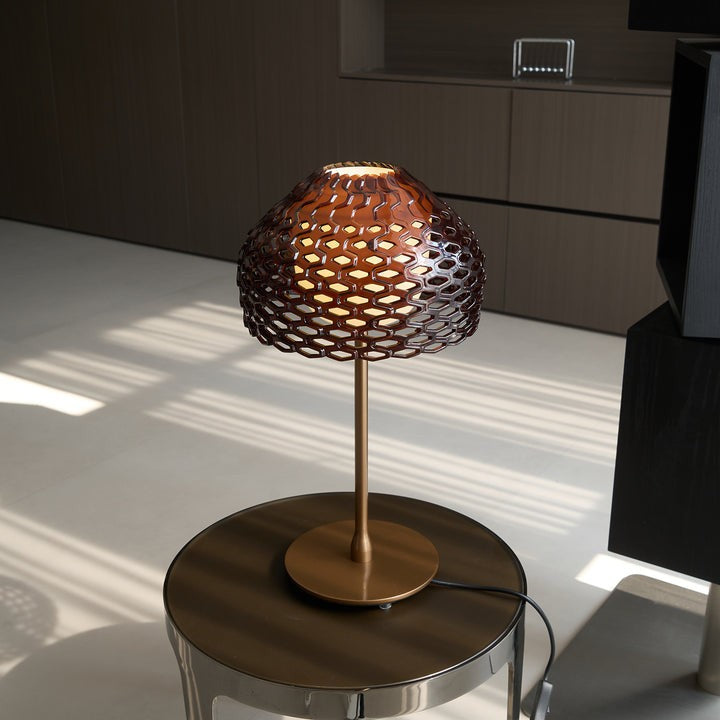 Armadillo-Inspired Metal Table Lamp with Soft Diffused Light
