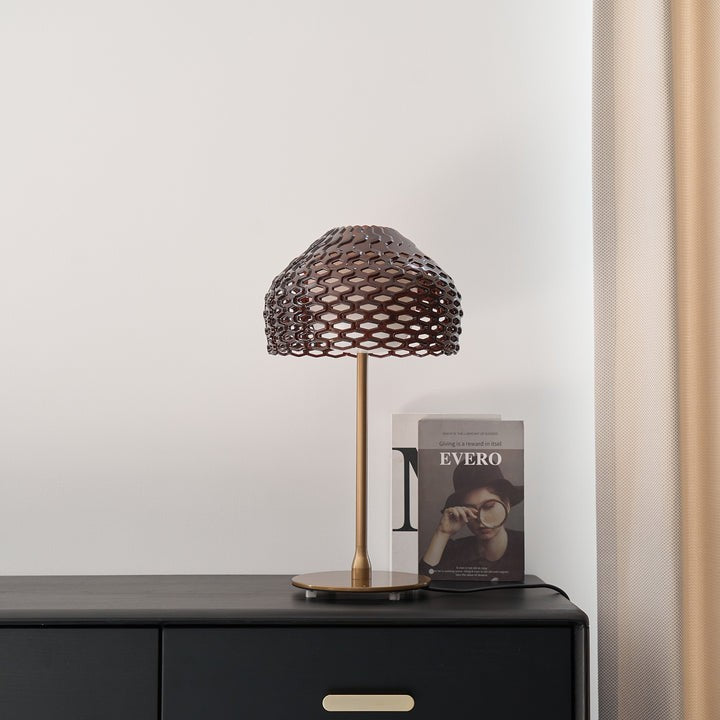 Armadillo-Inspired Metal Table Lamp with Soft Diffused Light