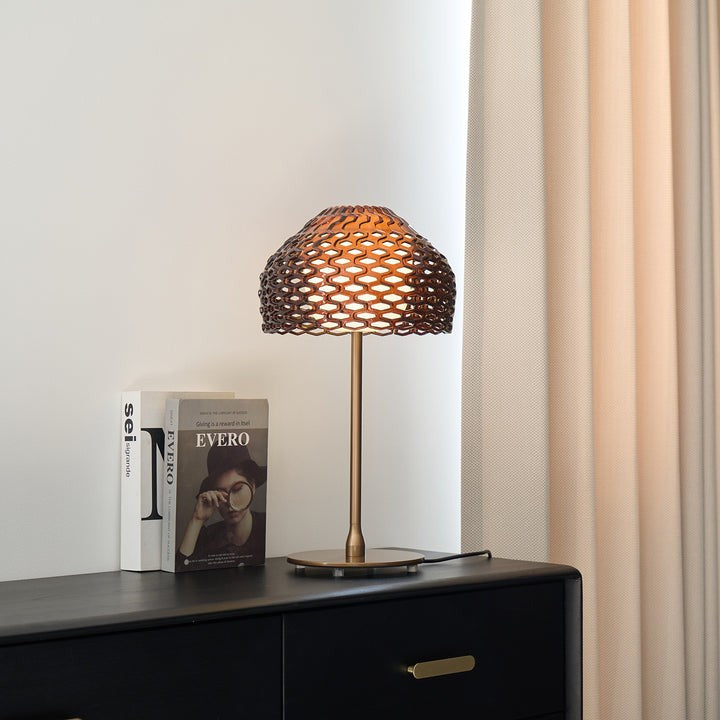 Armadillo-Inspired Metal Table Lamp with Soft Diffused Light