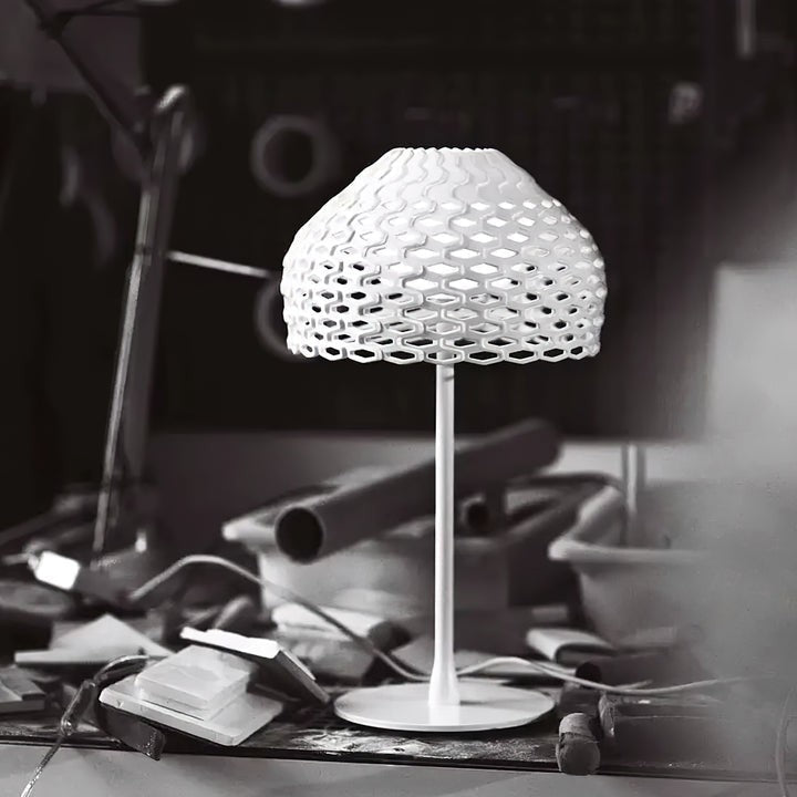 Armadillo-Inspired Metal Table Lamp with Soft Diffused Light