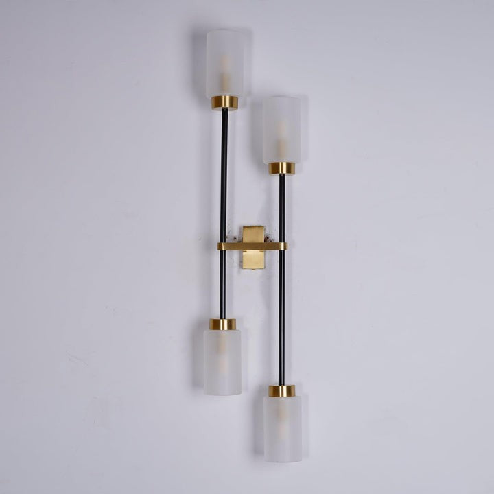 Asymmetric 4-Light Brass Wall Sconce