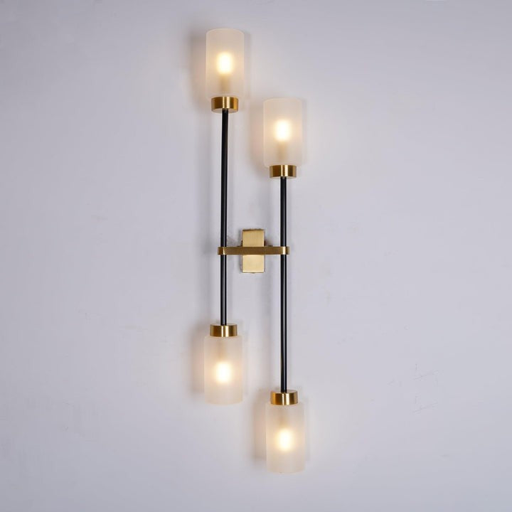 Asymmetric 4-Light Brass Wall Sconce
