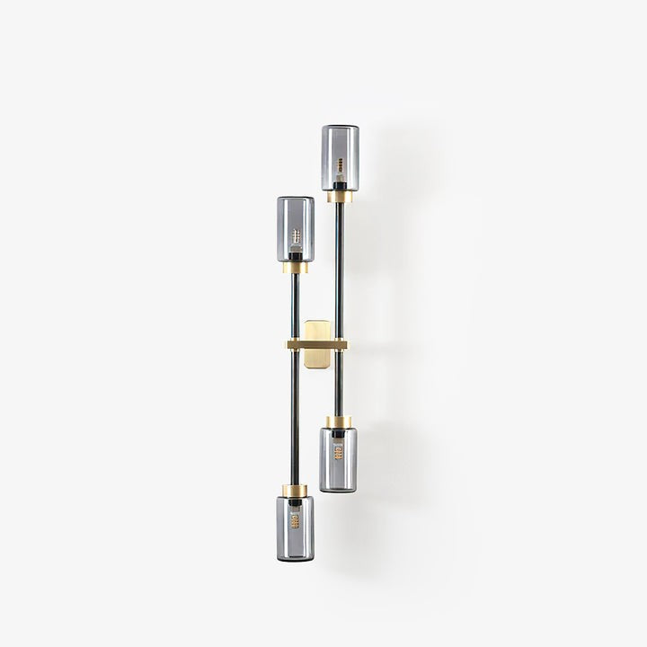 Asymmetric 4-Light Brass Wall Sconce