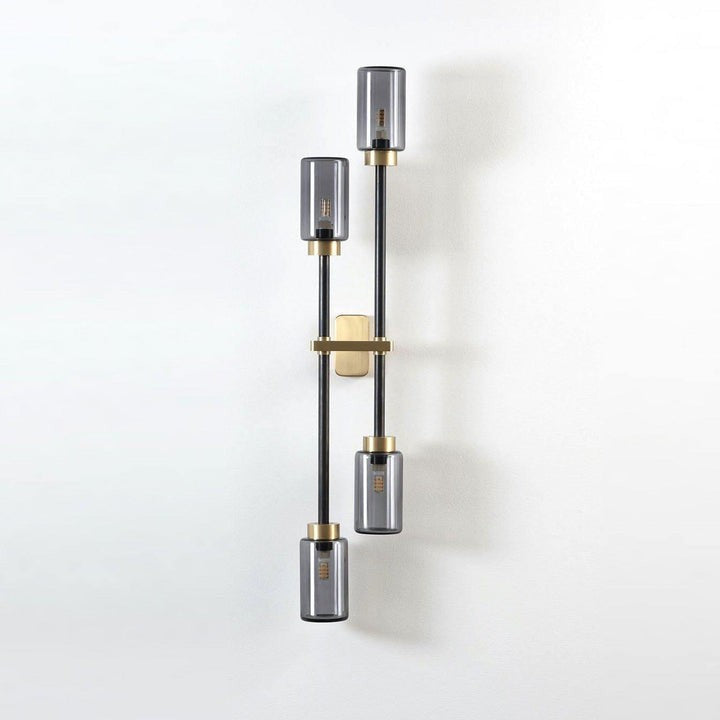Asymmetric 4-Light Brass Wall Sconce
