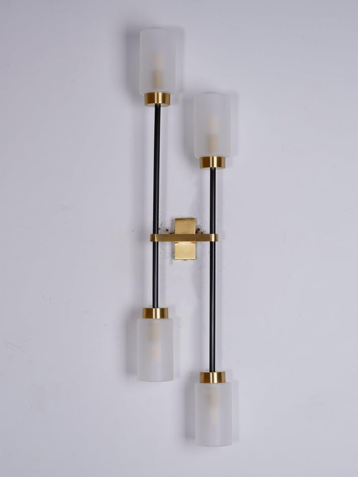 Asymmetric 4-Light Brass Wall Sconce