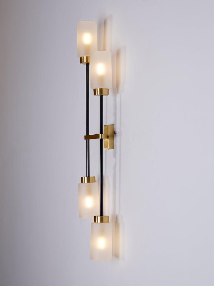 Asymmetric 4-Light Brass Wall Sconce