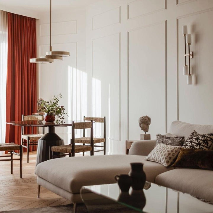 Asymmetric 4-Light Brass Wall Sconce
