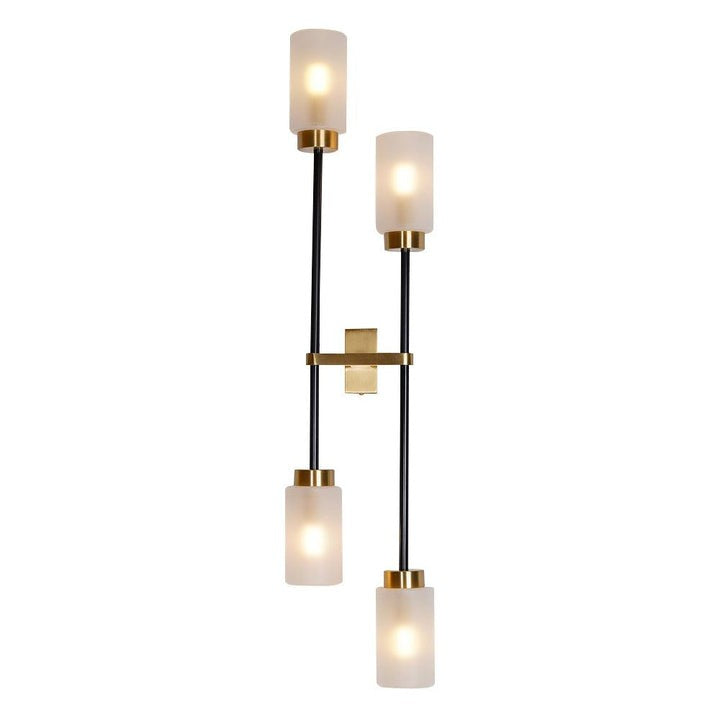 Asymmetric 4-Light Brass Wall Sconce