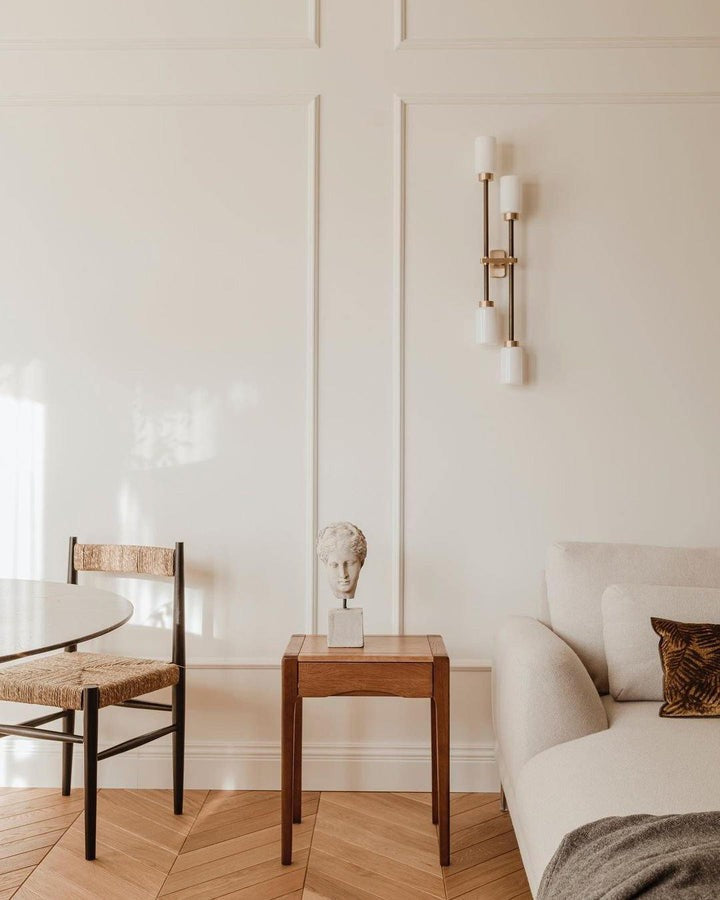 Asymmetric 4-Light Brass Wall Sconce