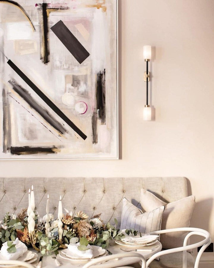 Asymmetric 4-Light Brass Wall Sconce