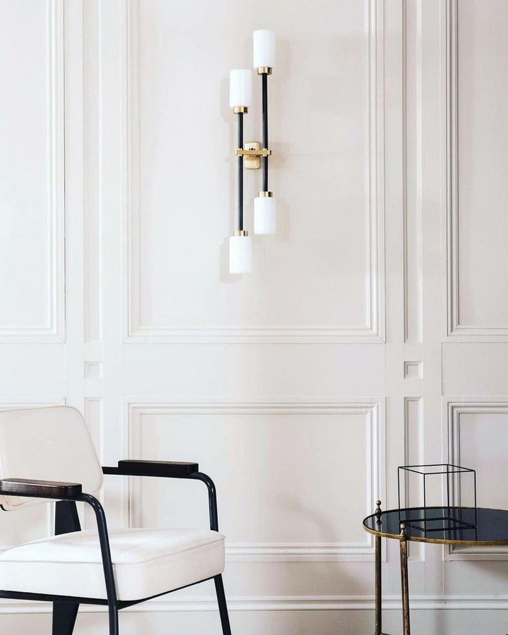 Asymmetric 4-Light Brass Wall Sconce