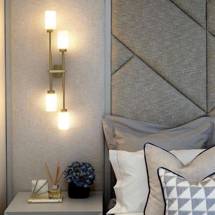 Asymmetric 4-Light Brass Wall Sconce