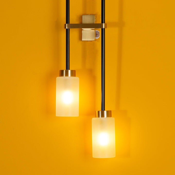 Asymmetric 4-Light Brass Wall Sconce