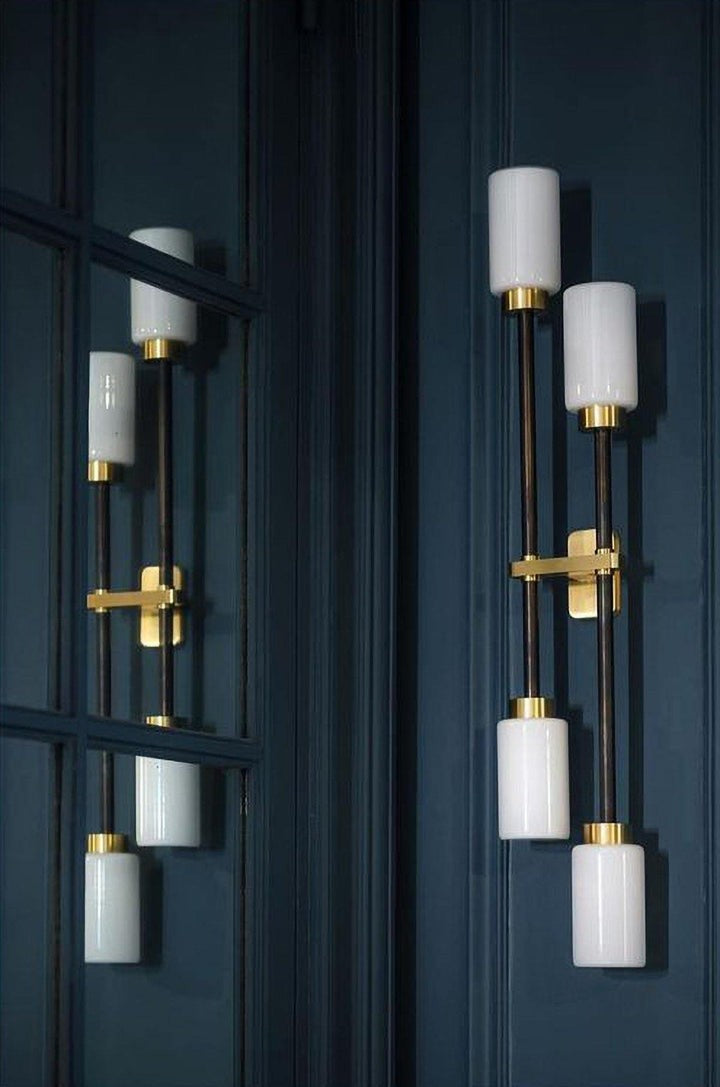 Asymmetric 4-Light Brass Wall Sconce