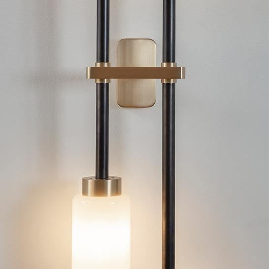 Asymmetric 4-Light Brass Wall Sconce