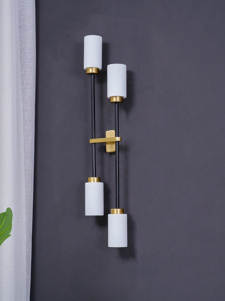 Asymmetric 4-Light Brass Wall Sconce