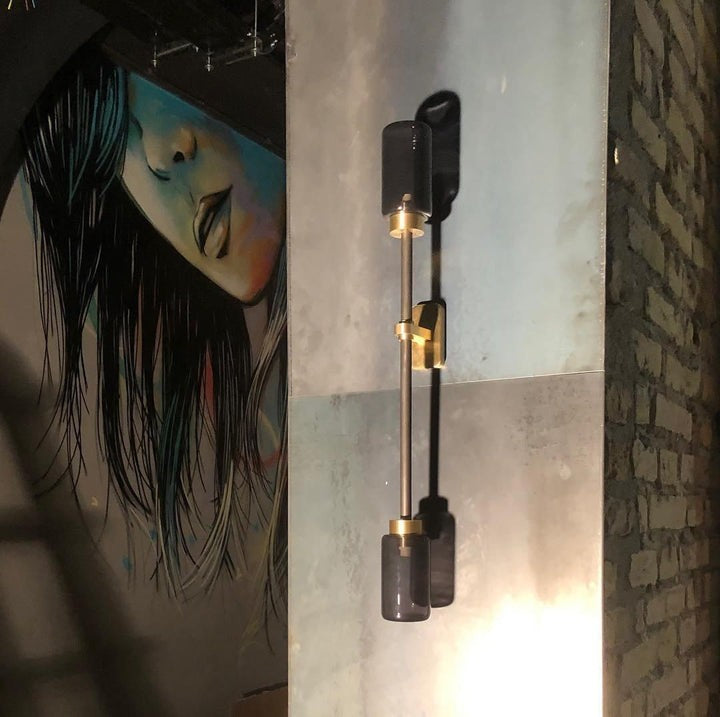 Asymmetric 4-Light Brass Wall Sconce