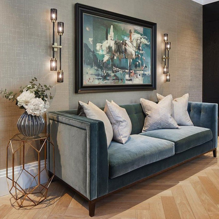 Asymmetric 4-Light Brass Wall Sconce