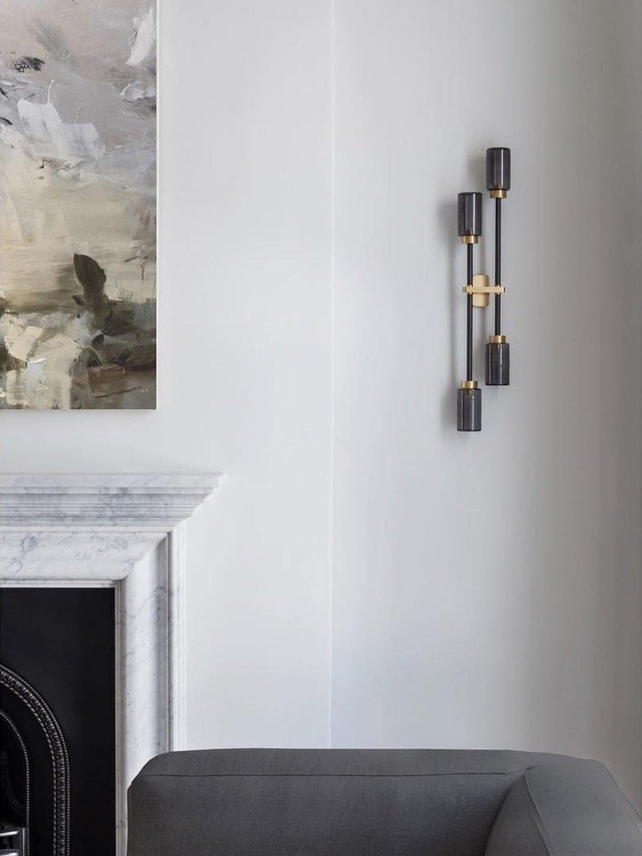 Asymmetric 4-Light Brass Wall Sconce