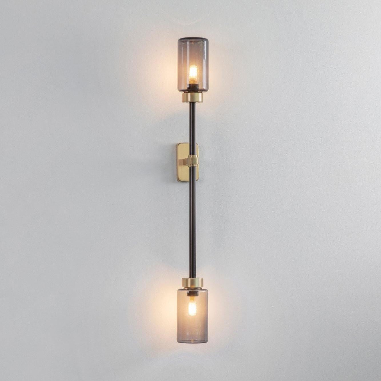 Asymmetric 4-Light Brass Wall Sconce