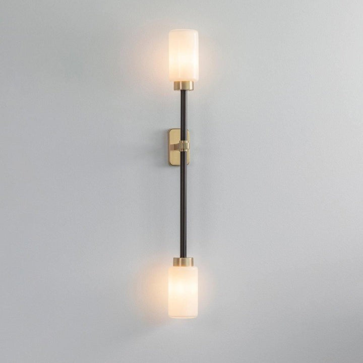 Asymmetric 4-Light Brass Wall Sconce
