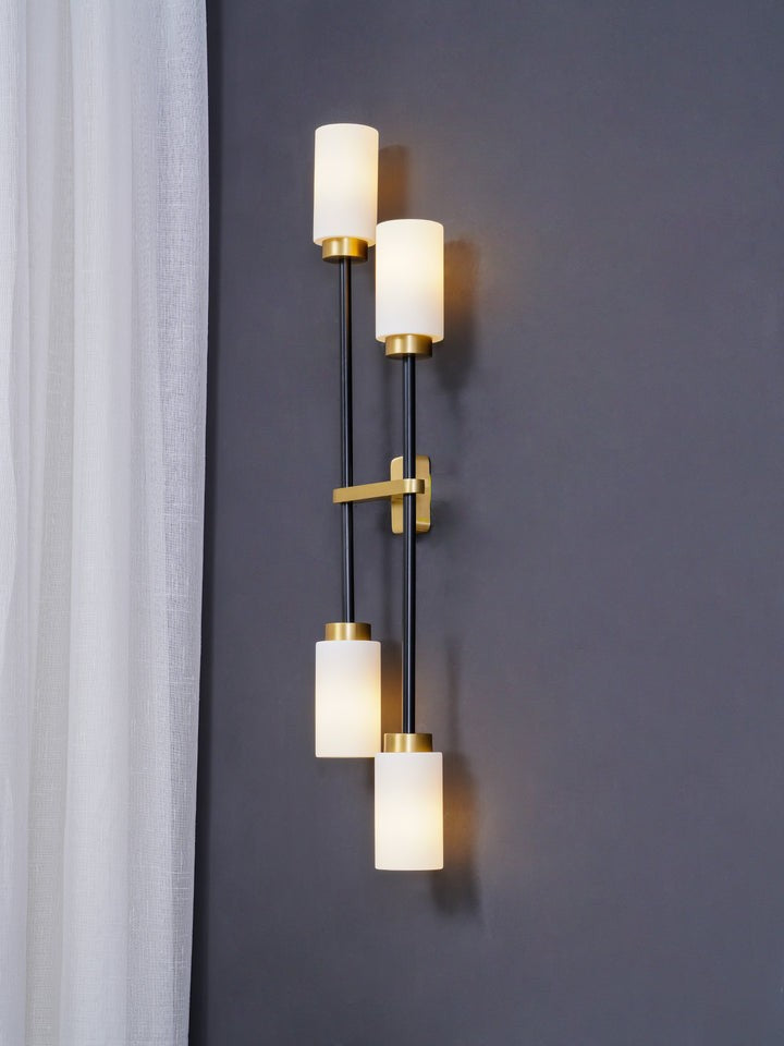 Asymmetric 4-Light Brass Wall Sconce