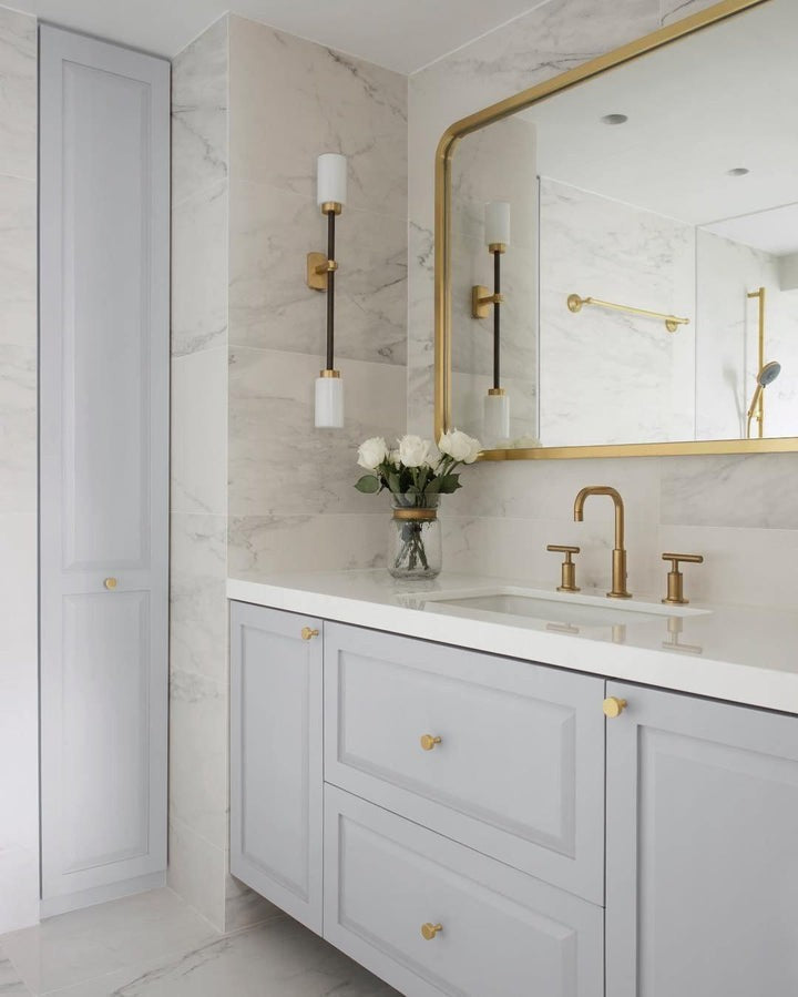 Asymmetric 4-Light Brass Wall Sconce