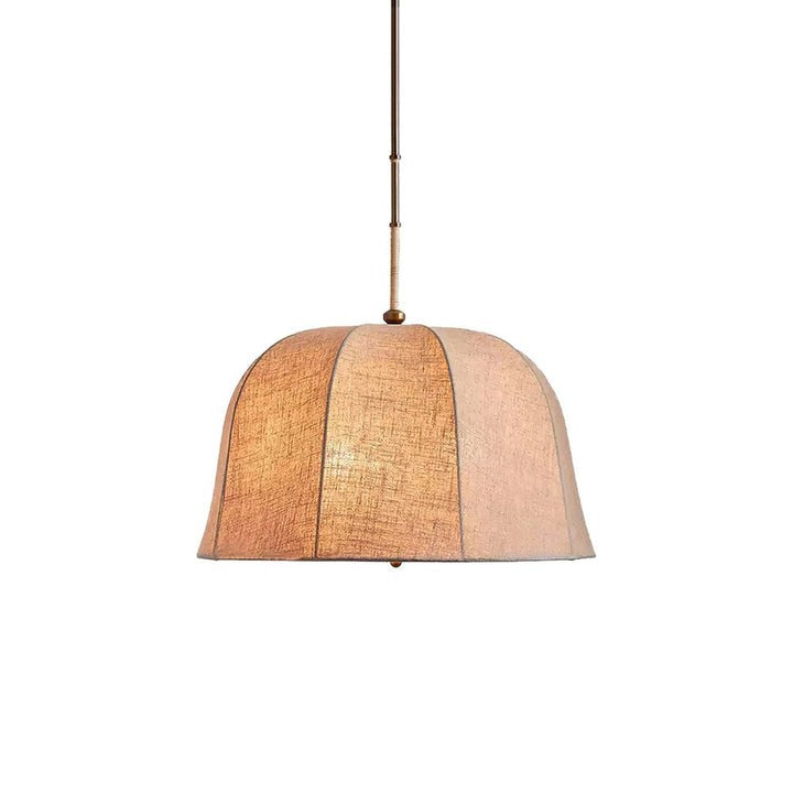 Beige Handcrafted Linen Pendant Light Fixture
