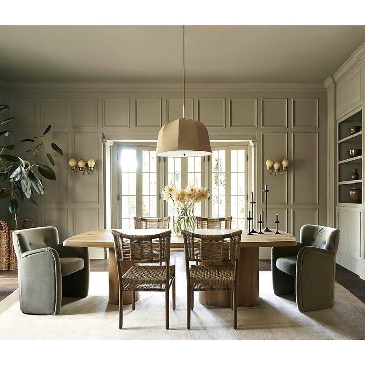 Beige Handcrafted Linen Pendant Light Fixture