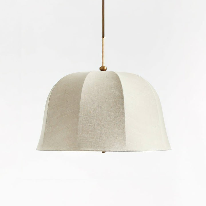 Beige Handcrafted Linen Pendant Light Fixture