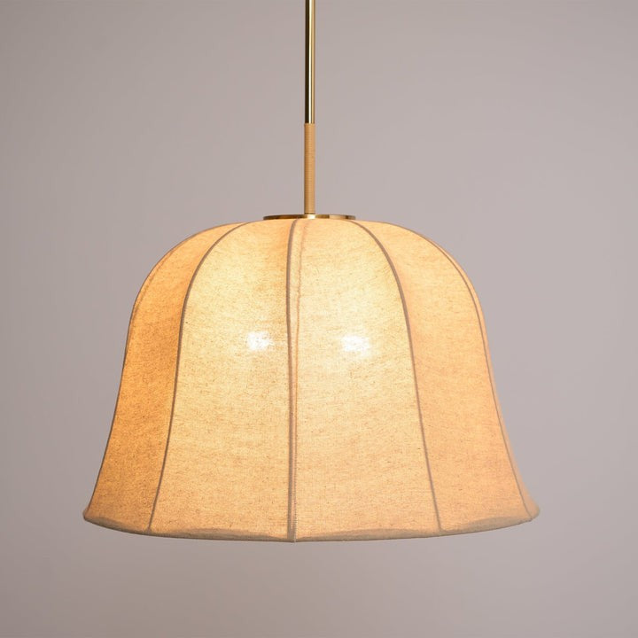 Beige Handcrafted Linen Pendant Light Fixture