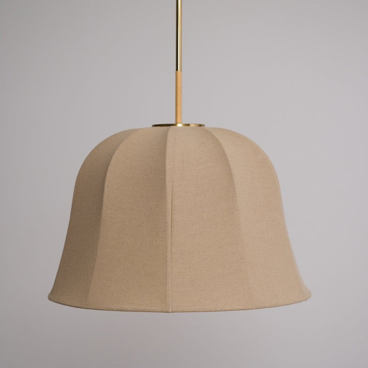 Beige Handcrafted Linen Pendant Light Fixture