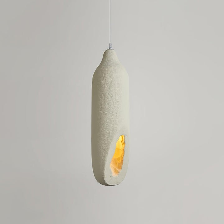 Beige Polystyrene Pendant Light with Ornate Interior