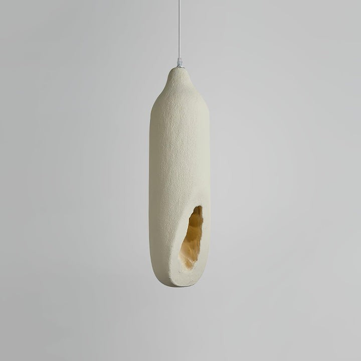Beige Polystyrene Pendant Light with Ornate Interior