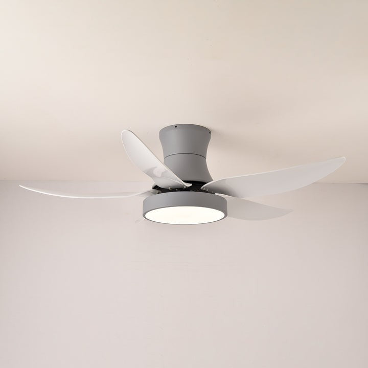 Black Wave-Blade LED Ceiling Fan Light with Remote Control