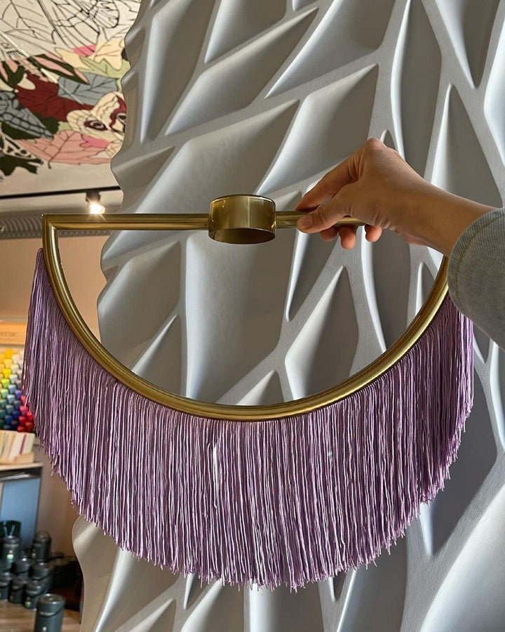Bohemian Fringe Tassel Pendant Light with Geometric Frame