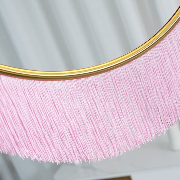 Bohemian Fringe Tassel Pendant Light with Geometric Frame